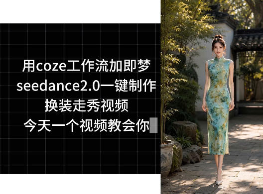 用coze工作流加即梦seedance2.0一键制作换装走秀视频，今天一个视频教会你-搞薯条网