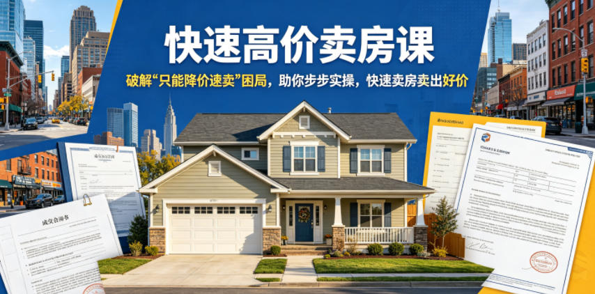 快速高价卖房课，破解“只能降价速卖”困局，助你步步实操，快速卖房卖出好价(更新2026)-搞薯条网