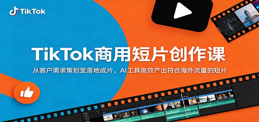 TikTok商用短片创作课：从客户需求策划至落地成片，AI工具高效产出符合海外流量的短片-搞薯条网
