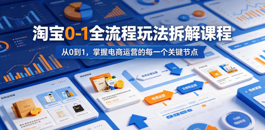 淘宝0-1全流程玩法拆解课程，从0到1，掌握电商运营的每一个关键节点-搞薯条网