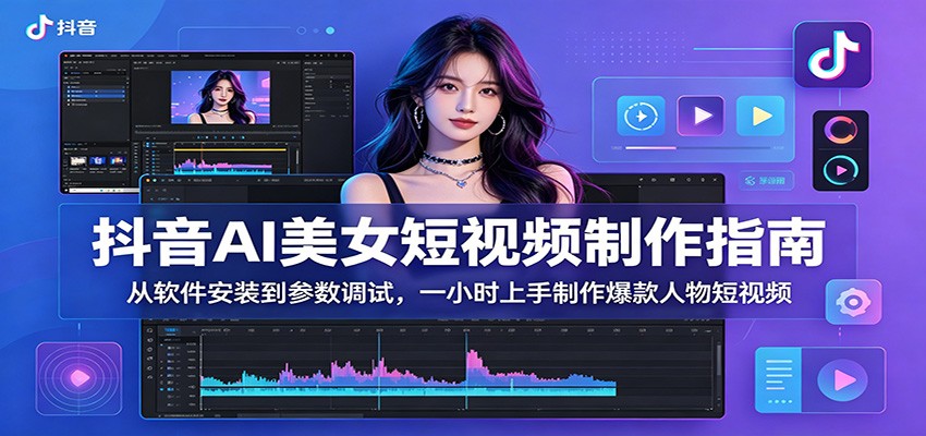 抖音AI美女短视频制作指南：从软件安装到参数调试，一小时上手制作爆款人物短视频-搞薯条网