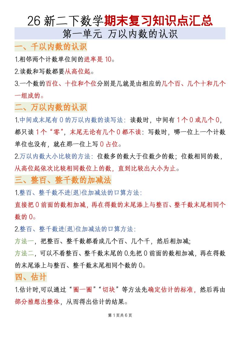 二年级下数学全册必备知识点汇总《青岛五四版》-搞薯条网
