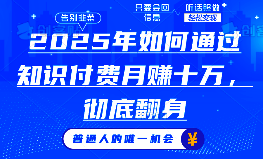 2025年如何通过知识付费月入十万，年入百万。。 - 搞薯条网-搞薯条网