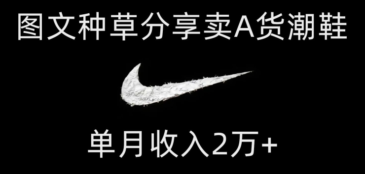 靠图文种草分享卖A货潮鞋，每天一小时，单月收入2万+【揭秘】 - 搞薯条网-搞薯条网