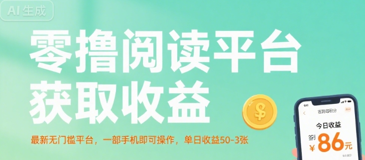零撸阅读平台获取收益，最新无门槛平台，一部手机即可操作，单日收益50-3张【揭秘】 - 搞薯条网-搞薯条网