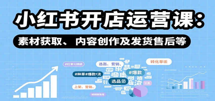 小红书开店运营课：选品、上架、营销、素材获取、内容创作及发货售后等 - 搞薯条网-搞薯条网