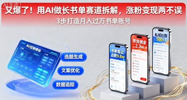 又爆了！用AI做长书单赛道拆解，涨粉变现两不误 - 搞薯条网-搞薯条网