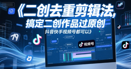 短视频二创去重剪辑法，搞定二创作品过原创，抖音快手视频号都可以 - 搞薯条网-搞薯条网