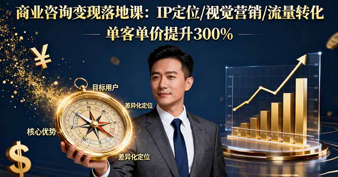 商业咨询变现落地课：IP定位/视觉营销/流量转化，单客单价提升300% - 搞薯条网-搞薯条网