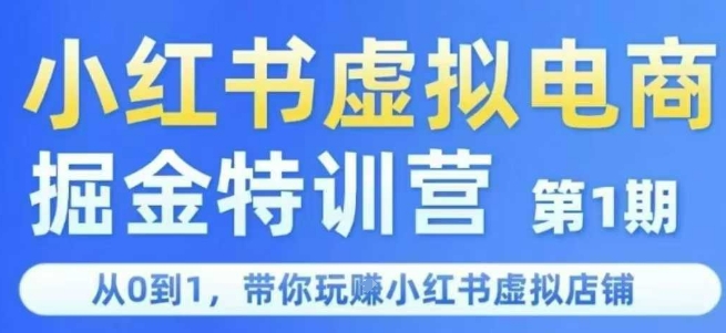 小红书虚拟电商掘金特训营第1期，从0到1，带你玩转小红书虚拟店铺 - 搞薯条网-搞薯条网