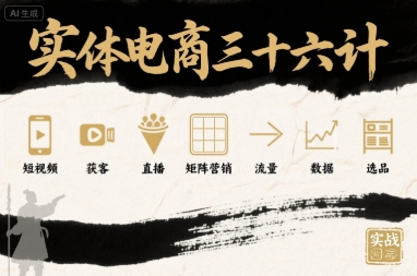 实体电商三十六计，短视频-获客-直播-矩阵营销-流量-数据-选品 - 搞薯条网-搞薯条网