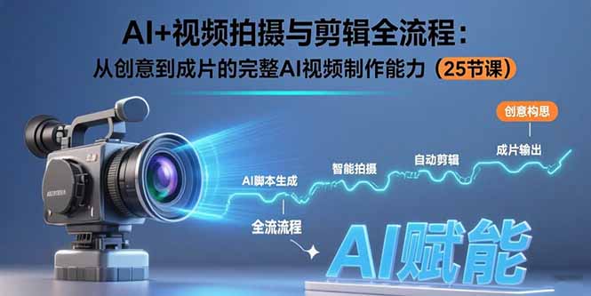 AI+视频拍摄与剪辑全流程：从创意到成片的完整AI视频制作能力(25节课 - 搞薯条网-搞薯条网