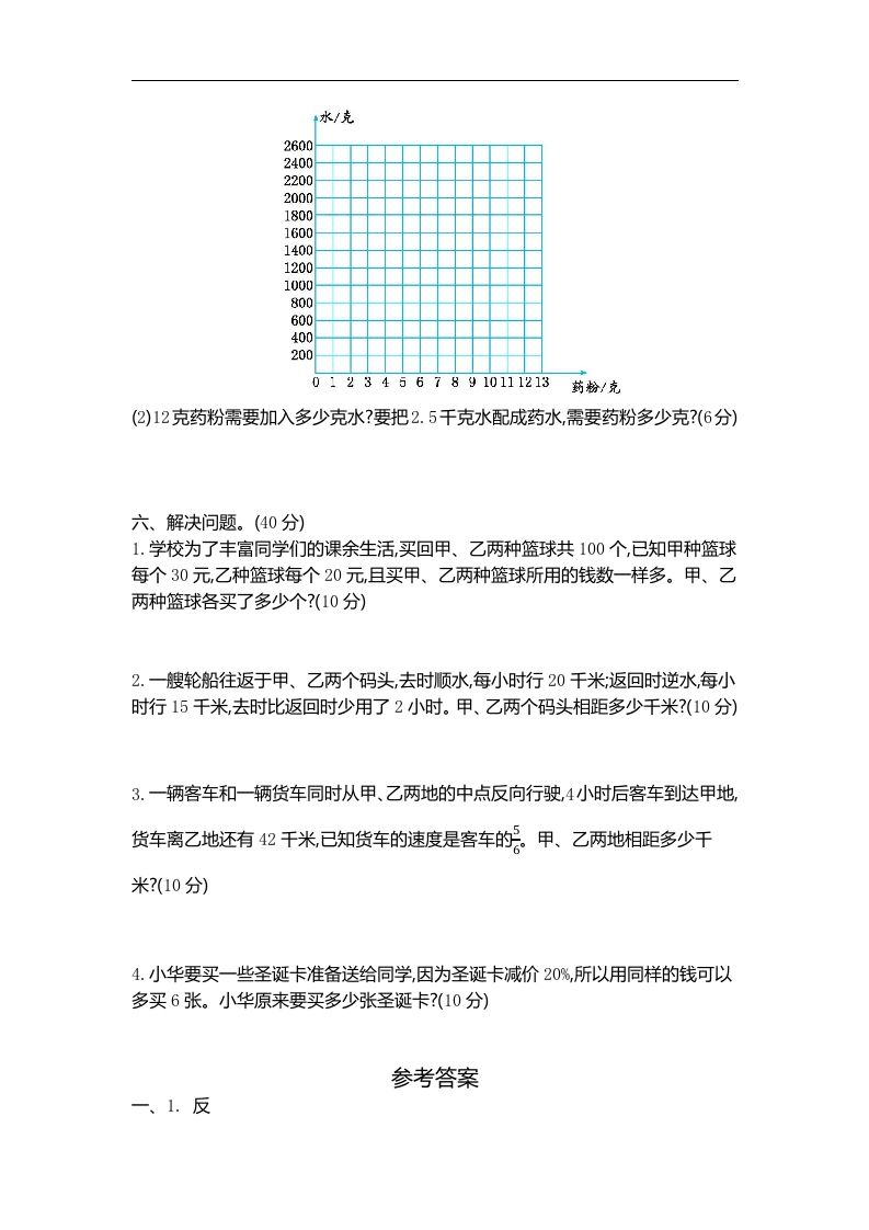 六下苏教版数学第六单元测试卷-2 - 搞薯条网-搞薯条网