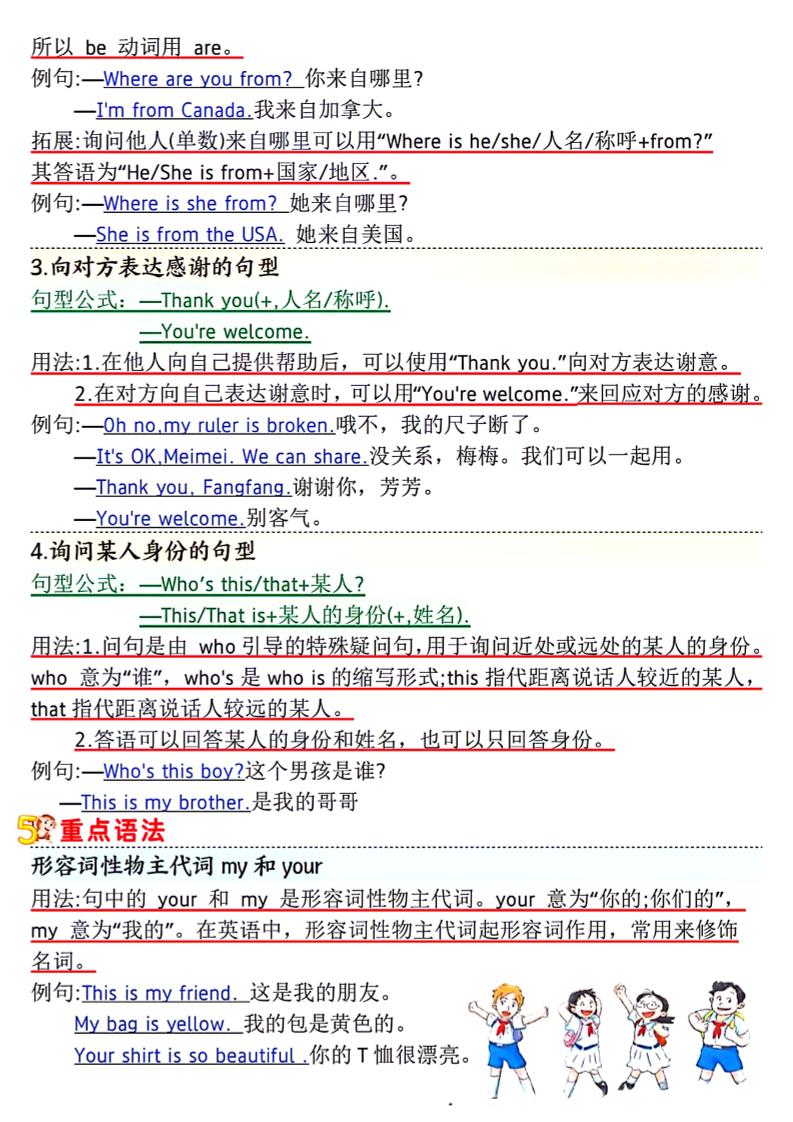 人教PEP版三下英语1-6单元记读小纸条 - 搞薯条网-搞薯条网