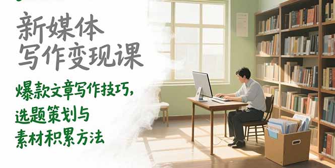 新媒体写作变现课，爆款文章写作技巧，选题策划与素材积累方法 - 搞薯条网-搞薯条网