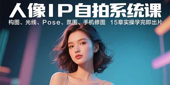 人像IP自拍系统课：构图、光线、Pose、氛围、手机修图 15章实操学完即出片 - 搞薯条网-搞薯条网