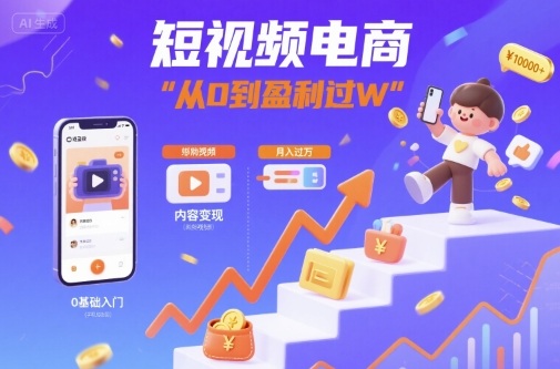 短视频电商：短视频变现从0到盈利过W - 搞薯条网-搞薯条网