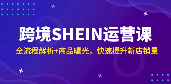 跨境SHEIN运营课，全流程解析+商品曝光，快速提升新店销量 - 搞薯条网-搞薯条网