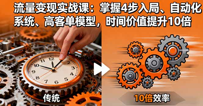 流量变现实战课:掌握4步入局、自动化系统、高客单模型,时间价值提升10倍-搞薯条网