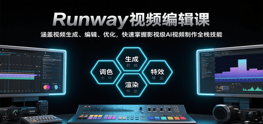 Runway视频编辑课，涵盖视频生成、编辑、优化，快速掌握影视级AI视频制作全栈技能 - 搞薯条网-搞薯条网