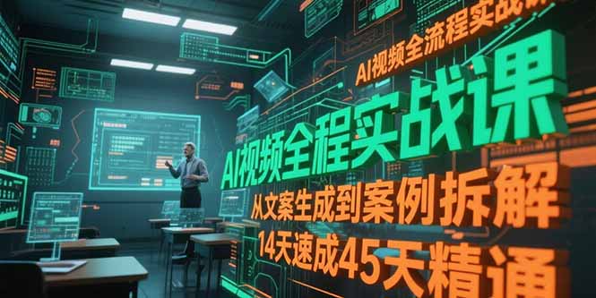 AI视频全流程实战课，从文案生成到案例拆解，14天速成45天精通 - 搞薯条网-搞薯条网