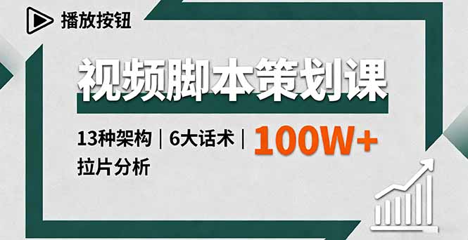 视频脚本策划课，13种架构、6大话术、拉片分析，单条播放百万+ - 搞薯条网-搞薯条网
