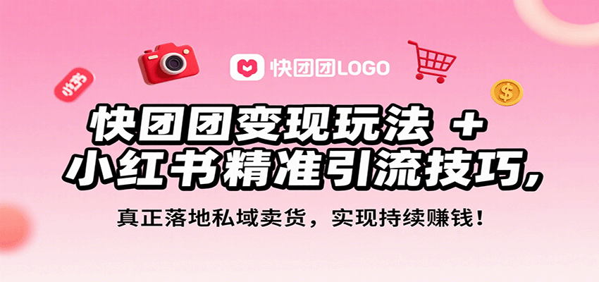 快团团变现玩法+小红书精准引流技巧，真正落地私域卖货，一年从0做到月入3万+ - 搞薯条网-搞薯条网