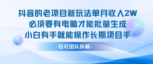 老项目新玩法单月收入2W小白有手就能操作长期项目 - 搞薯条网-搞薯条网