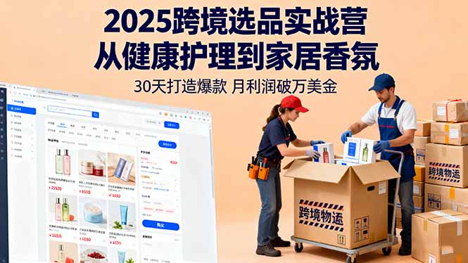 2025跨境选品实战营:从健康护理到家居香氛,30天打造爆款,月利润破万美金-搞薯条网