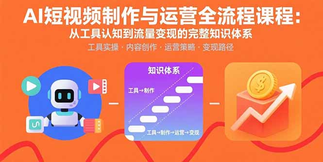 AI短视频制作与运营全流程课程：从工具认知到流量变现的完整知识体系 - 搞薯条网-搞薯条网
