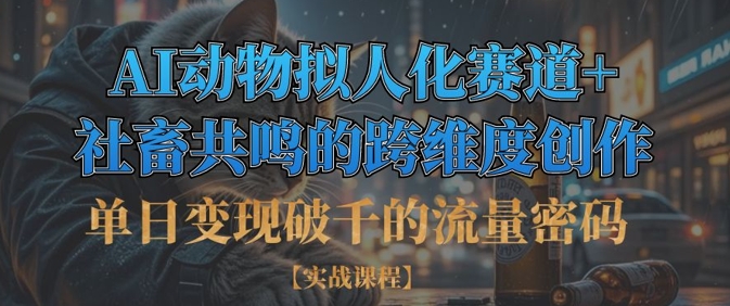 单日变现破千的流量密码，AI动物拟人化赛道+社畜共鸣的跨维度创作 - 搞薯条网-搞薯条网