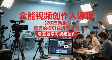 全能视频创作人课程【2025新版】视频拍摄剪辑编导运营，零基础学习视频创作 - 搞薯条网-搞薯条网