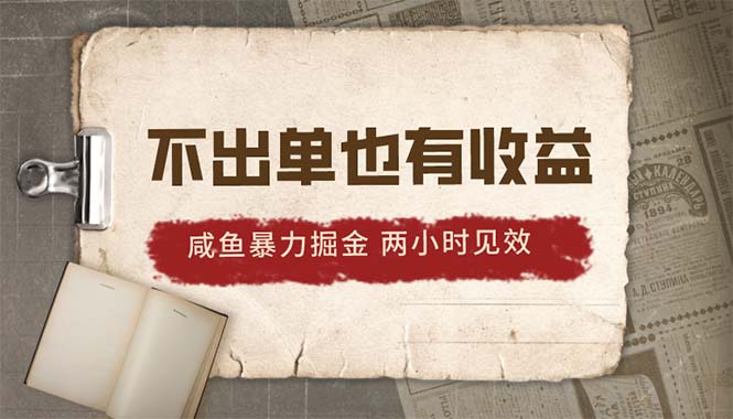 2024咸鱼暴力掘金，不出单也有收益，两小时见效，当天突破500+-森森项目库