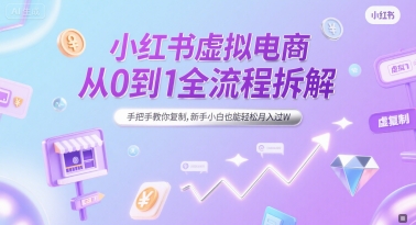 小红书虚拟电商从0到1全流程拆解，手把手教你复制，新手小白也能轻松月入过W - 搞薯条网-搞薯条网