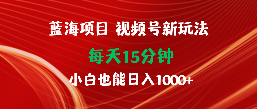 (9813期)蓝海项目视频号新玩法 每天15分钟 小白也能日入1000+ - 搞薯条网-搞薯条网