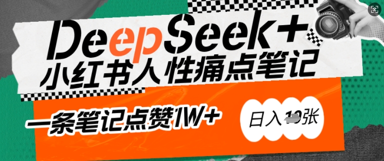AI赋能小红书爆款秘籍：用DeepSeek轻松抓人性痛点，小白也能写出点赞破万的吸金笔记，日入多张 - 搞薯条网-搞薯条网