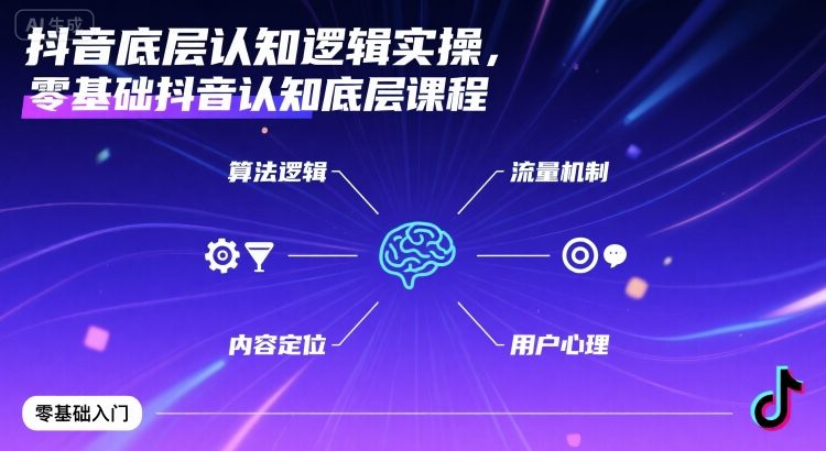 抖音底层认知逻辑实操，零基础抖音认知底层课程 - 搞薯条网-搞薯条网
