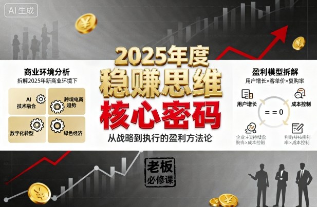 2025年度稳賺思维老板创业营,拆解2025年新商业环境下,企业实现持续盈利的核心密码-搞薯条网
