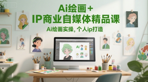 Ai绘画+IP商业自媒体精品课，Ai绘画实操，个人ip打造 - 搞薯条网-搞薯条网