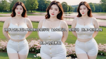 微胖女孩舞蹈AI视频制作提示词(含绘图词、视频词) 跳舞+视频教程 - 搞薯条网-搞薯条网