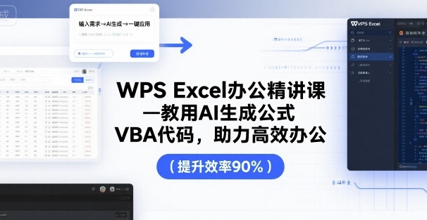 WPS Excel办公精讲课，教用 AI 生成公式，VBA 代码，助力高效办公 - 搞薯条网-搞薯条网