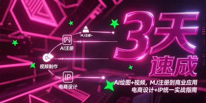3天速成AI绘图+视频，MJ注册到商业应用，电商设计+IP统一实战指南 - 搞薯条网-搞薯条网