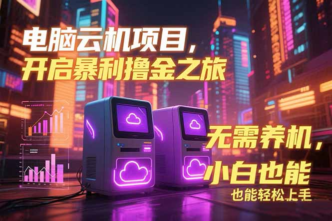 电脑云机项目 暴力撸金玩法，不需要养机 配置没有要求 单机100个窗口一… - 搞薯条网-搞薯条网