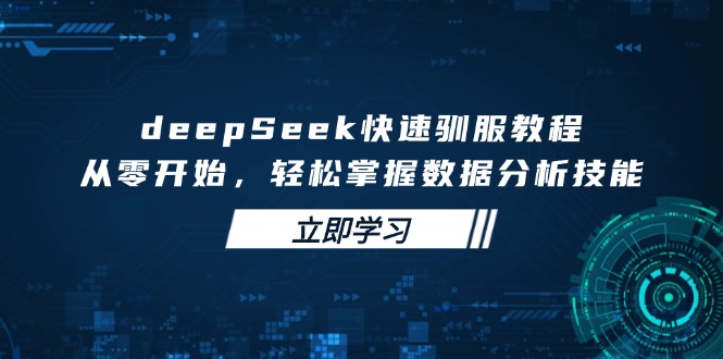 deepSeek快速驯服教程，从零开始，轻松掌握数据分析技能 - 搞薯条网-搞薯条网