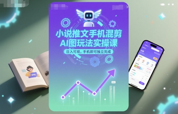 小说推文手机混剪AI图玩法实操课，日入可观，手机即可独立完成 - 搞薯条网-搞薯条网