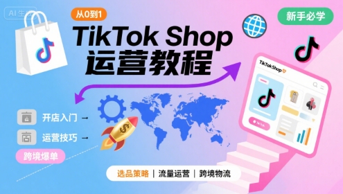 TikTok Shop从0到1运营教程，TikTok跨境电商新手必学课程 - 搞薯条网-搞薯条网