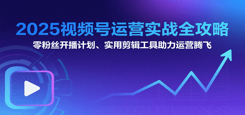2025视频号运营实战全攻略：零粉丝开播计划、起号到到变现思维逻辑方法 - 搞薯条网-搞薯条网