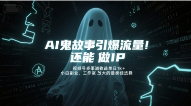 AI鬼故事引爆流量，还能做IP，视频号多渠道收益单日1k+，小白副业、工作室放大的最佳选择 - 搞薯条网-搞薯条网