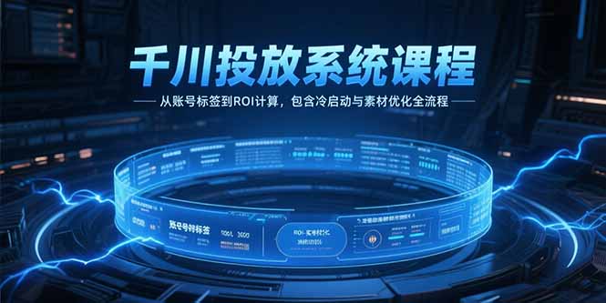 千川投放系统课程，从账号标签到ROI计算，包含冷启动与素材优化全流程 - 搞薯条网-搞薯条网