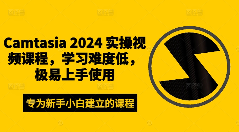 Camtasia 2024 实操视频课程，学习难度低，极易上手使用 - 搞薯条网-搞薯条网